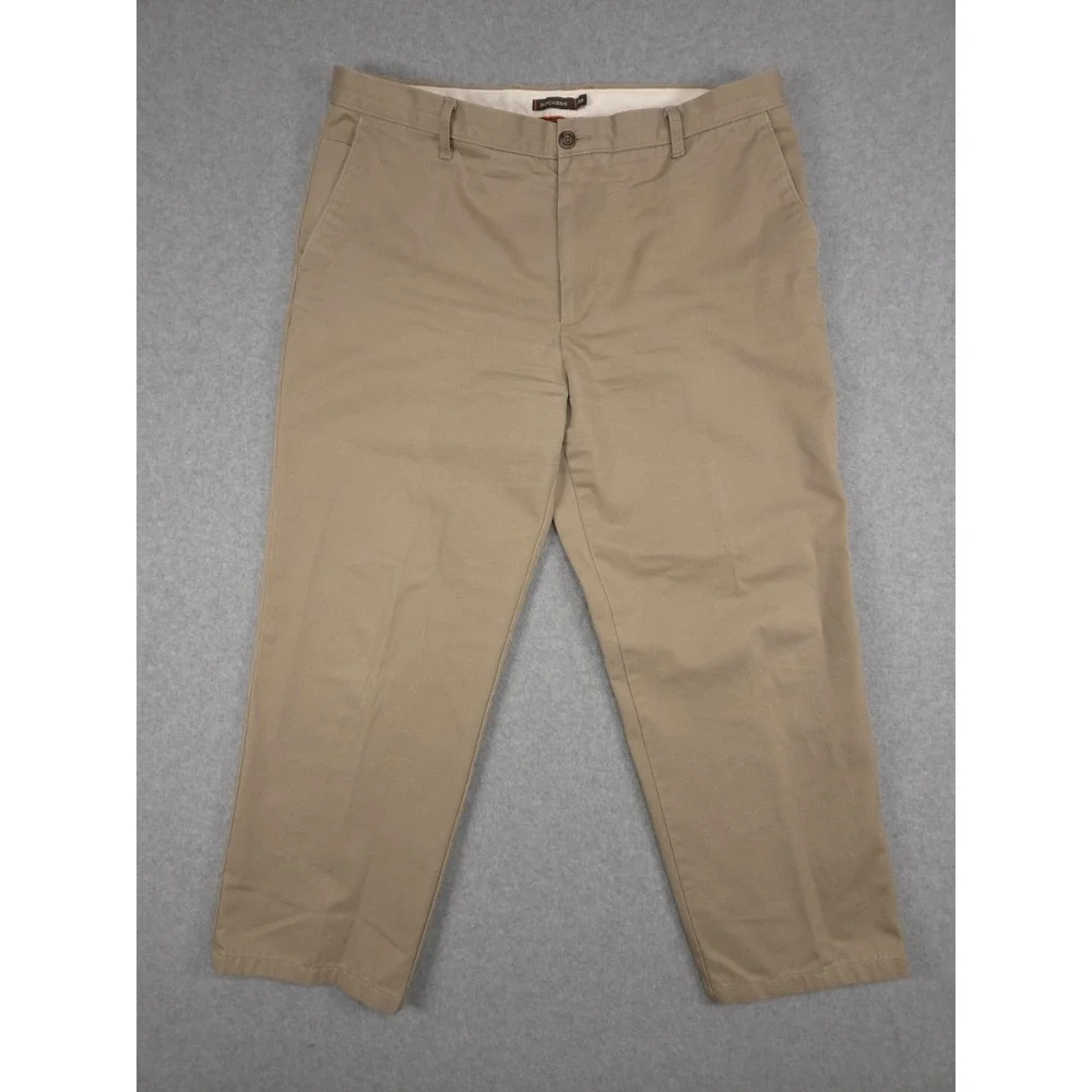 Dockers D3 Mens 38x29 Beige Khaki Flat Front Casual Chino Pants School